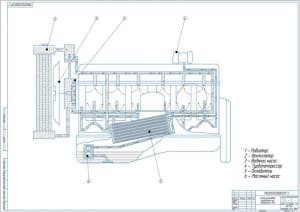 1.	Схема установки охладителя на двигатель СМД А1