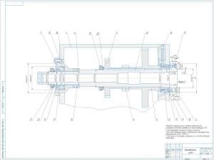Чертеж конструкции шпиндельного узла токарно-револьверного станка типа 1К341, А1