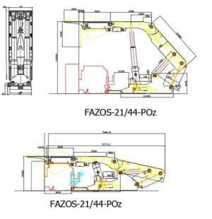 Чертежи механизированных крепей различных модификаций фирмы FAZOS 