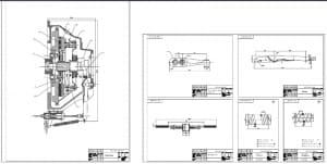 Сборочный чертеж сцепления автомобиля ГАЗель с деталировкой, 2хА1