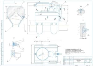 Сборочный чертеж приспособления контроля радиального и торцевого биения шеек и ступеней детали, А1