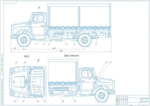 Чертеж общего вида грузового автомобиля ЗиЛ-4331-511, А1
