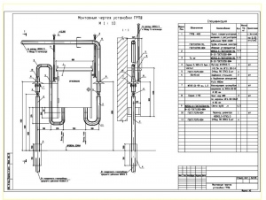 Чертеж монтажа конструкции газорегуляторного шкафного пункта ГРПШ-400 1В 