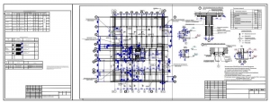 Чертеж плана подземного этажа жилого дома, с экспликацией помещения: автостоянка на 25 машиномест, венткамера
