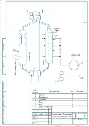 Схема реакторного блока установки крекинга с движущимся слоем шарикового катализатора, А3