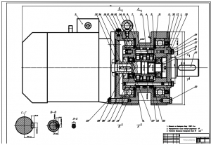 Сборочные чертежи мотор-редуктора планетарно-цевочного типа, 2хА1