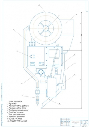 Сборочный чертёж автоматической наплавочной головки А-1408; А1