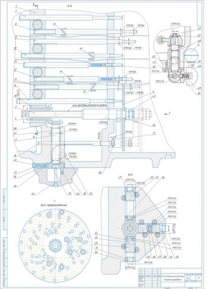 Сборочный чертеж механизма управления вертикально-фрезерного станка 6С12, А1