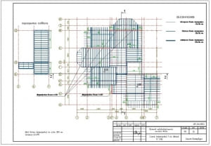 21	Схема перекрытий 1-го этажа с условными обозначениями: Шаг балок перекрытий по осям 380 мм