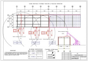 2.	Схема монтажа стеновых панелей и панелей покрытия с условными обозначениями
