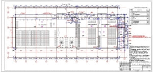 Планировочный чертеж на отметке 0.000 А3х3 с экспликацией помещений: Зона складирования 1 - 652,72 м2