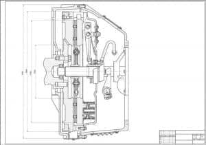 2.	Сборочный чертеж сцепления автомобиля грузового МАЗ-533602 в масштабе 1:1, с проставлением размерности (формат А1)