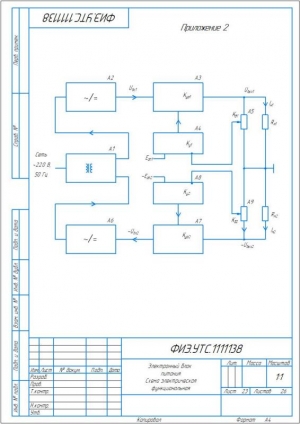 2.	Функциональная электрическая схема электронного блока питания, А4
