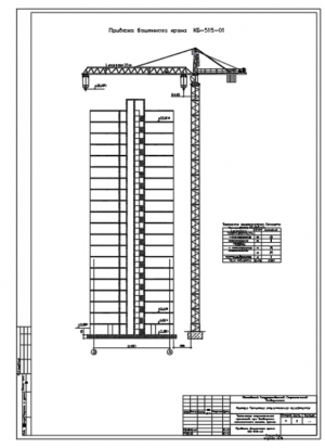 2.	Привязка башенного крана КБ-5515-01