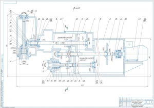 2.	Продольный разрез привода главного движения станка, А1