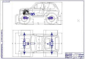 2.	Общий вид модернизированного в снегоболотоход автомобиля марки ВАЗ-2121 Нива (формат А1)