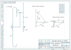 3.	Рабочий чертеж синтеза зубчатого механизма А3 с картинами линейных и угловых скоростей