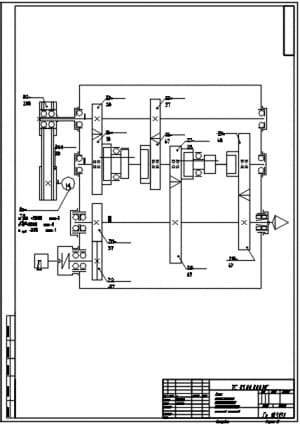 3.	Кинематическая схема главного привода токарного станка А2