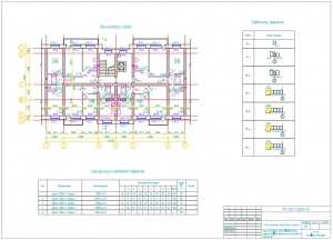 3.	План типового этажа с размерами, ведомостью перемычек и спецификацией элементов перемычек