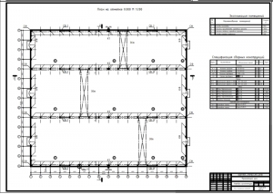 3.	Строительный чертеж плана здания на отметке 0.000, со спецификацией сборных конструкций