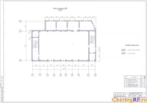 Архитектурно-строительный чертеж плана на отметке 3500
