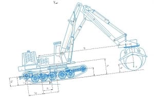 5.	Схема сил, действующих на гусеничный трактор и конструкцию