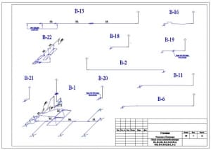 Схемы систем вытяжной вентиляции В-1, В-2, В-6, В-11, В-13, В-16, В-18, В-19, В-20, В-21, В-22