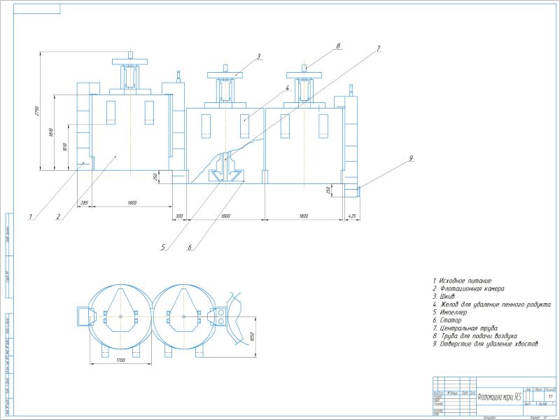 Флотационная машина чертеж