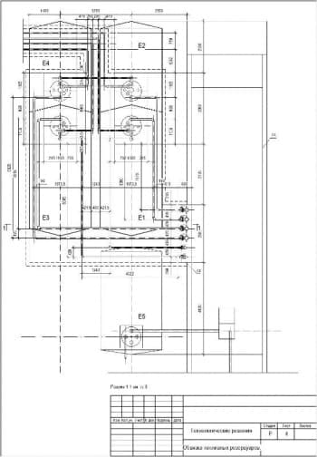 Чертеж СБ обвязки топливных резервуаров, с указанием всех размеров и элементов (формат А4)