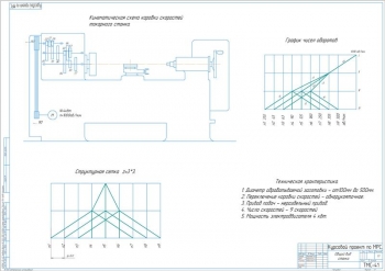 1.	Чертеж общего вида токарного станка, А1, с кинематической схемой коробки скоростей