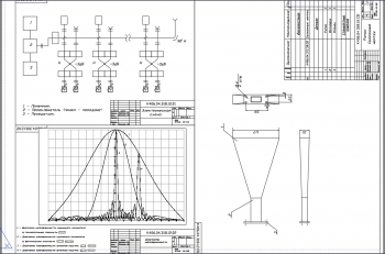 1.	Сборочный чертеж рупора, диаграммы направленности с показателями, электрическая схема, А1