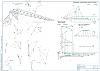 1.	Чертеж плана положений механизма, планов скоростей, графиков