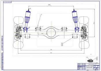 1.	Монтажный чертеж установки передней подвески (независимая на поперечных рычагах с пневмостойками) на автомобиль Нива-Шевроле (формат А1).