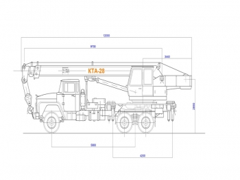 Комплект чертежей общего вида гидравлического автокрана КТА-28