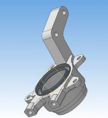 Чертеж 3D детали поворотный кулак автомобиля  ВАЗ 2108