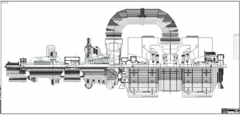 Сборочный чертеж паровой турбины типа Т-185-12,8