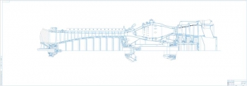 Чертеж турбовинтового авиационного двигателя типа АИ-24