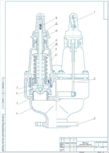 Сборочный чертеж дыхательного клапана КДС-1500/250 А1