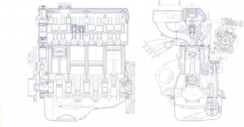 Чертеж дизельного двигателя типа ВАЗ-341