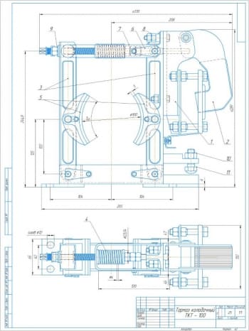 Конструкция колодочного кранового тормоза ТКТ-100
