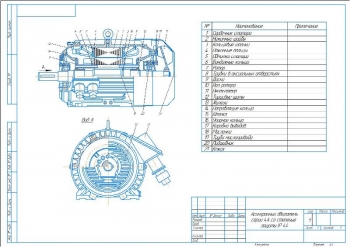 Асинхронный двигатель серии 4А со степенью защиты IP 44