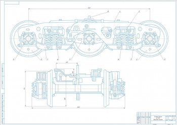 Конструкция трехосной тележки вагона ВС-105