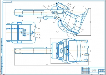 2.	Сборочный чертеж рабочего оборудования экскаватора с гибкой подвеской (А1) 