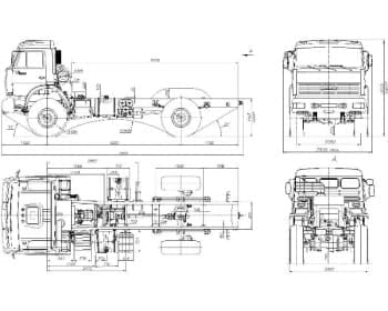 2.	Чертеж ОВ грузового автомобиля КАМАЗ-4326 в двух проекциях (формат А1)