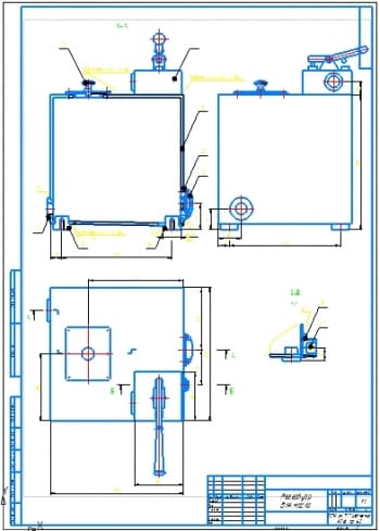 2.	Сборочный чертеж резервуара для масла А2 с позициями