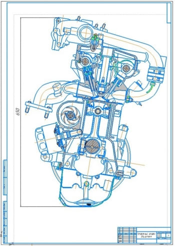 2.	Сборочный чертеж двигатель ВАЗ-2112 в поперечном разрезе А1