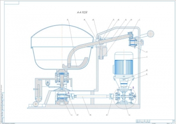 Сборочный чертеж тестомесильной машины ТММ-1М, 2х1А