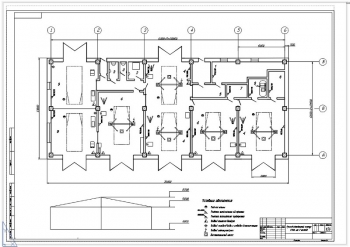 Стеллаж для инструментов – 2000х500 мм 2.	Производственный корпус СТОА на 7 постов А1 с указанием помещений