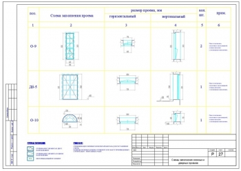 Схема заполнения дверных проемов (лист 5)