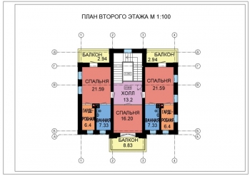 План 2-го этажа (цветной)